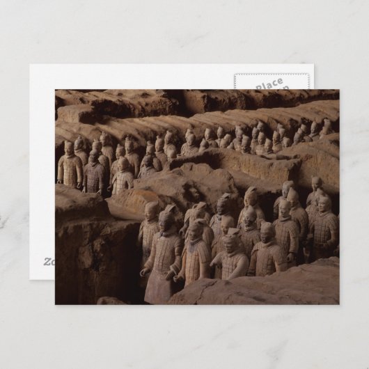 Het Leger van terra cotta strijders in keizer Qin Briefkaart (Voorkant / Achterkant)
