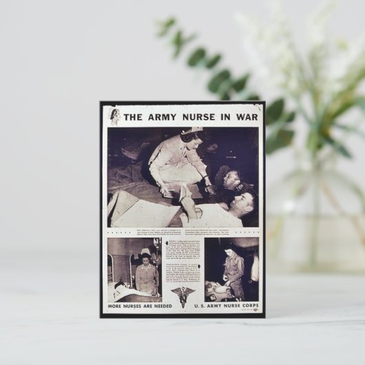 Het leger zuster in oorlog briefkaart (Staand voorkant)