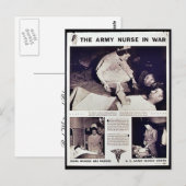 Het leger zuster in oorlog briefkaart (Voorkant / Achterkant)