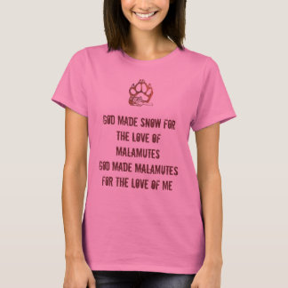 het leggen van malamute paw print, God maakte snee T-shirt