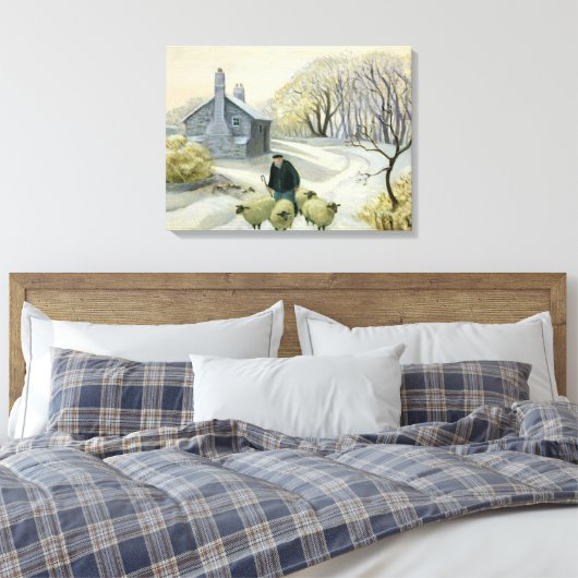 Het leiden van de Schapen Canvas Afdruk (Insitu (Slaapkamer))