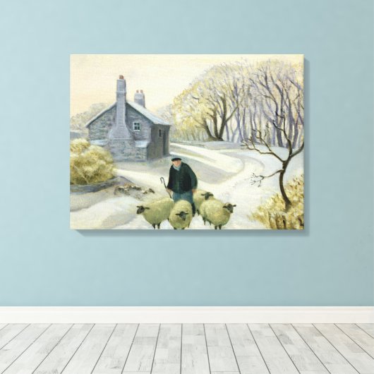 Het leiden van de Schapen Canvas Afdruk (Insitu (Houten vloer))