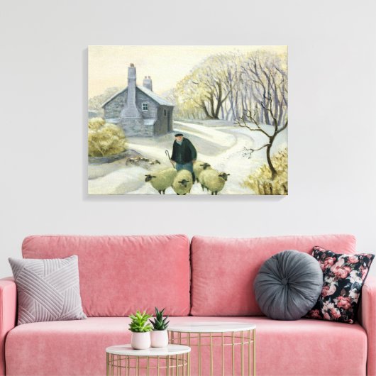 Het leiden van de Schapen Canvas Afdruk (Insitu (Woonkamer))