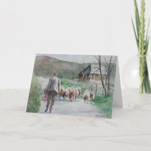 Het leiden van de Schapen Feestdagen Kaart