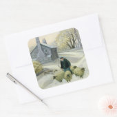 Het leiden van de Schapen Vierkante Sticker (Envelop)