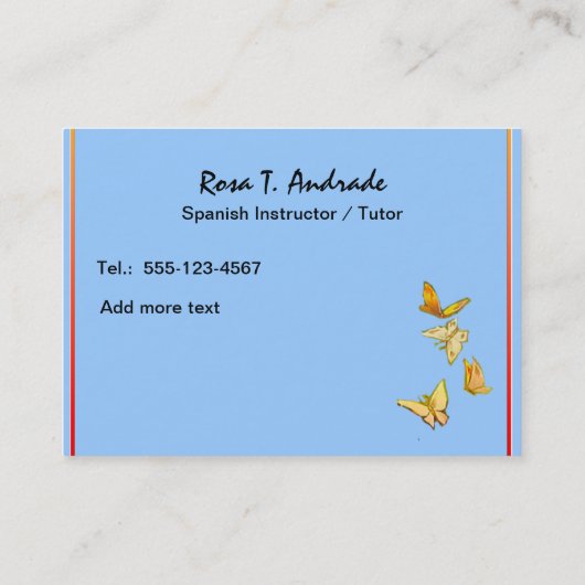 Het leiden Visitekaartjes met Spaans Kalender (Achterkant)