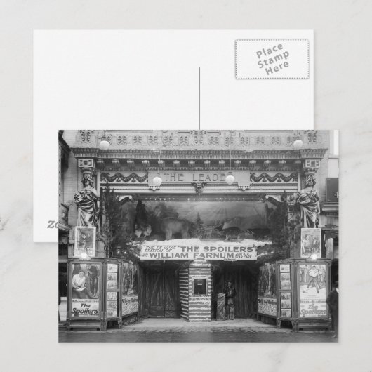 Het Leidertheater, 1921 Briefkaart (Voorkant / Achterkant)