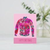 Het lelijke kerstkeukenpatroon genaamd feestdagenkaart (Staand voorkant)