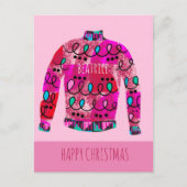 Het lelijke kerstkeukenpatroon genaamd feestdagenkaart (Voorkant)