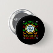 Het lelijkste kersttrui met een afbeelding van een ronde button 5,7 cm (Voorkant /achterkant)
