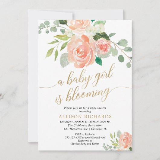 Het lentesmeisje blaast de predikaat van perzikkle kaart (Voorkant)