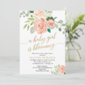 Het lentesmeisje blaast de predikaat van perzikkle kaart (Staand voorkant)