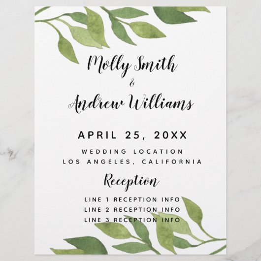 Het lentetrouwprogramma voor de bruinbruiloft (Voorkant)