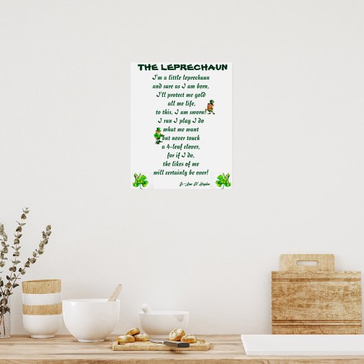 HET LEPRECHAUN POEM-POSTER POSTER (Keuken)