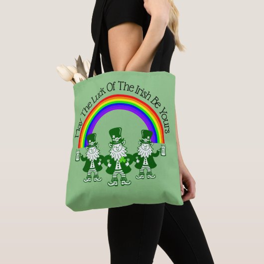 Het Leprechaun Trio All Over Print Canvas tas (Dichtbij)