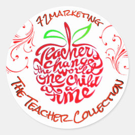 Het Leraar Collectie Label Sticker Apple School