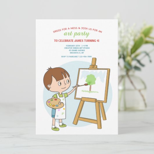 Het leren aan de Uitnodiging van de Verf (Staand voorkant)