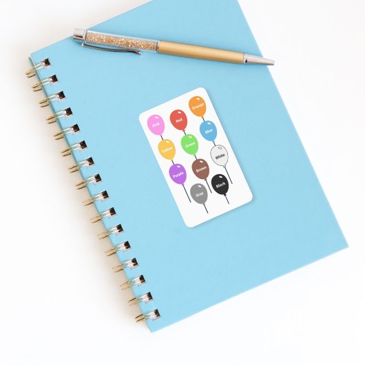 Het leren Kleuren met ballonnen Sticker
