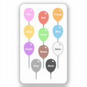 Het leren Kleuren met ballonnen Sticker (Voorkant)