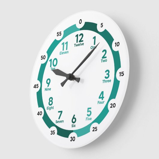 Het leren Klok van de muur - Turquoise Hues (Hoek)