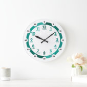 Het leren Klok van de muur - Turquoise Hues (Huis)