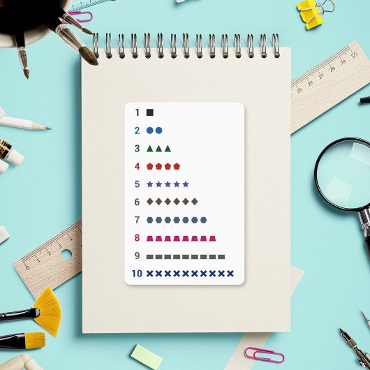 Het leren Telling aan 10 met geometrische vormenSt Sticker
