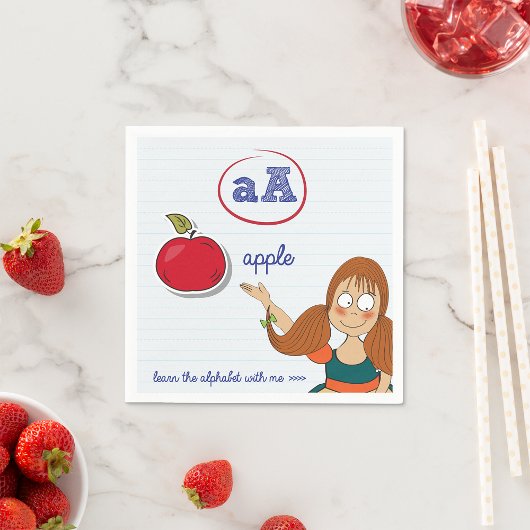 Het leren van het alfabet paper Napkins Servet