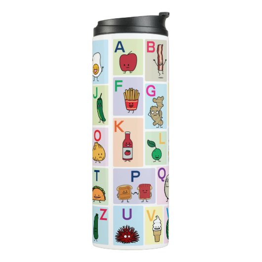 Het leren van het Alfabet van ABC Ontwerp van het Thermosbeker (Gedraaid links)