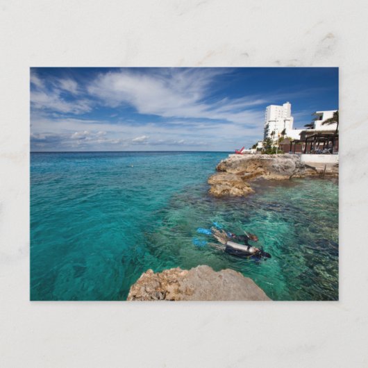 Het leren van Scuba duiken, Cozumel Mexico Briefkaart (Voorkant)