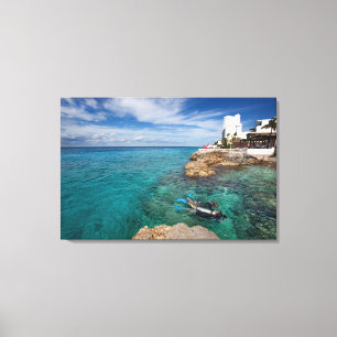 Het leren van Scuba duiken, Cozumel Mexico Canvas Afdruk