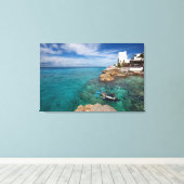 Het leren van Scuba duiken, Cozumel Mexico Canvas Afdruk (Insitu (Houten vloer))