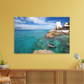 Het leren van Scuba duiken, Cozumel Mexico Canvas Afdruk (Insitu (Woonkamer))