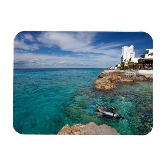 Het leren van Scuba duiken, Cozumel Mexico Magneet (Horizontaal)