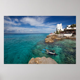 Het leren van Scuba duiken, Cozumel Mexico Poster