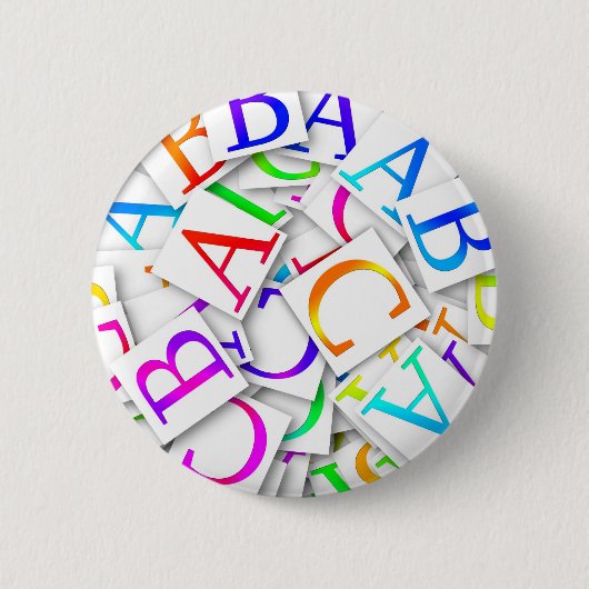 Het leren van Uw ABCs Ronde Button 5,7 Cm (Voorkant)