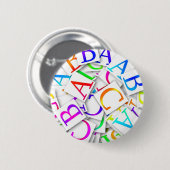 Het leren van Uw ABCs Ronde Button 5,7 Cm (Voorkant /achterkant)