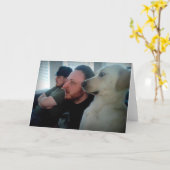 Het Letten op van de hond met Vrienden Kaart (Gele Bloem)