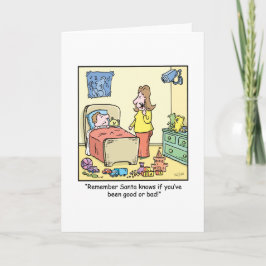 Het Letten op van de Kerstman van de Cartoon van Feestdagen Kaart