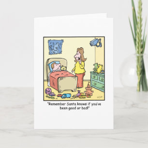 Het Letten op van de Kerstman van de Cartoon van Feestdagen Kaart