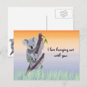 Het leuke Australische Briefkaart van de Koala (Voorkant / Achterkant)