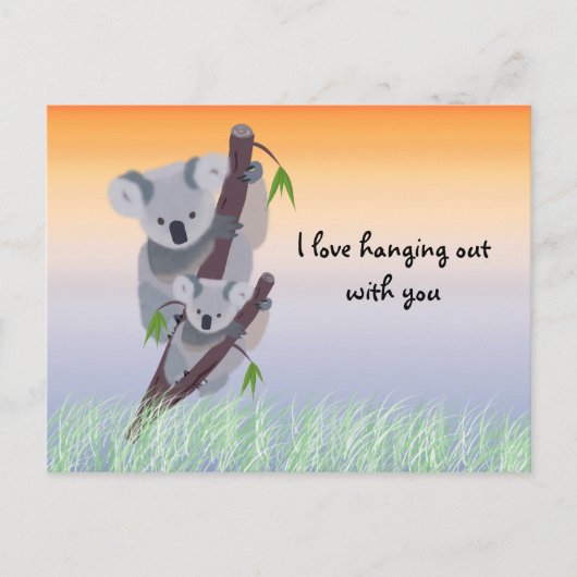 Het leuke Australische Briefkaart van de Koala (Voorkant)