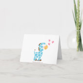 Het leuke Baby shower van de Jongen van de Giraffe Bedankkaart (Achterkant)