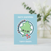 Het leuke Blad van de Hulst Feestdagenkaart (Staand voorkant)