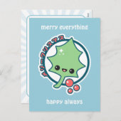 Het leuke Blad van de Hulst Feestdagenkaart (Voorkant / Achterkant)