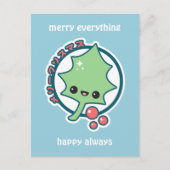 Het leuke Blad van de Hulst Feestdagenkaart (Voorkant)