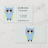 Het leuke Blauwe en Gele Visitekaartje van de Uil Contactkaartje (Voorkant / Achterkant)