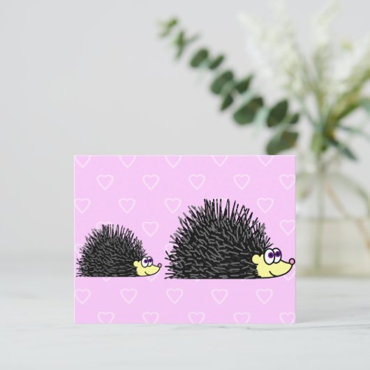 Het leuke Briefkaart van het Mamma en van de Egel (Staand voorkant)