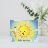 Het leuke Briefkaart van Kawaii van de Zon van de (Staand voorkant)