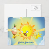 Het leuke Briefkaart van Kawaii van de Zon van de (Voorkant / Achterkant)