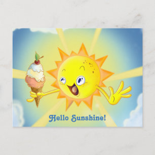 Het leuke Briefkaart van Kawaii van de Zon van de